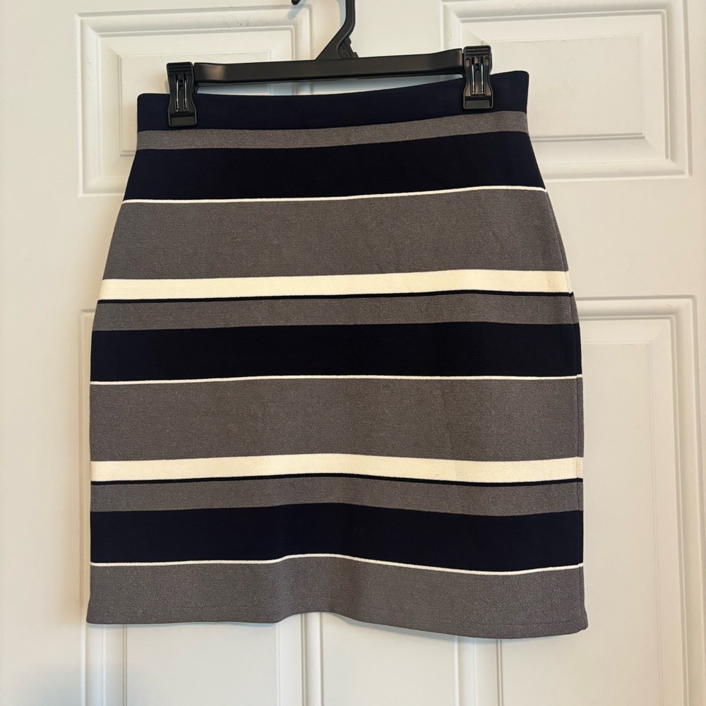 Ann Taylor Horizontal Striped Knit Miniskirt, Size Small